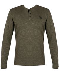 Guess - Longsleeve Dunston Mannen Groen - Lyst