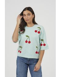 Brave Soul - Short Sleeve Cherry Jacquard Knit Jumper - Lyst