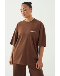 DSGN Studio - Script Embroidered Oversized T-Shirt - Lyst