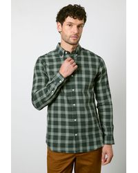 MAINE - Dark Check Long Sleeve Shirt - Lyst