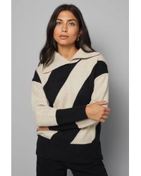 Wallis - Stripe Split Neck Jumper - Lyst