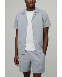 BoohooMAN - Regular Fit Shirt And Relaxed Short Scuba Set - Lyst