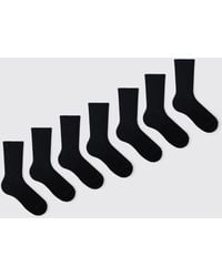 BoohooMAN - 7 Pack Plain Sport Socks - Lyst