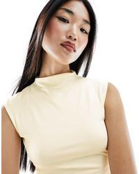 ASOS - Double Layer Soft Slinky High Neck Wide Shoulder Tank Top - Lyst