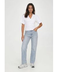 Boohoo - Petite V-Neck Cinched Waist T-Shirt - Lyst