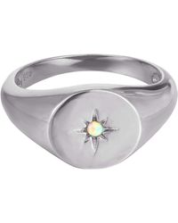 SEOL + GOLD - Sterling Opal Round Signet Ring - Lyst