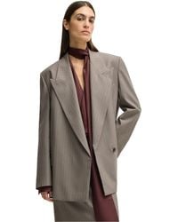 BOSS - Striped Patterned Oversized Fit Blazer Jacket - Lyst