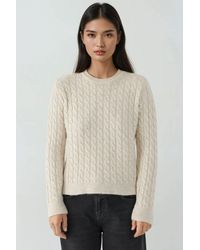 Hiccup - Thick Hair Braid Knit Sweater With Crew Neck - Lyst