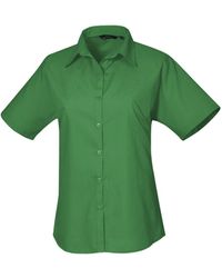 PREMIER - Short Sleeve Poplin Blouse / Plain Work Shirt () - Lyst