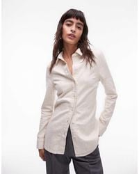 TOPSHOP - Denim Slim Fit Shirt - Lyst