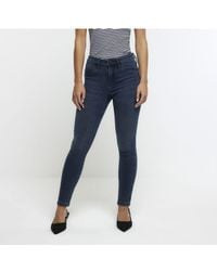 River Island - Skinny Jeans Petite Mid Rise Cotton - Lyst