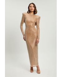 Karen Millen - Crystal Embellished Cowl Back Maxi Dress - Lyst
