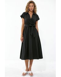 Busem - Belted Wrap Midi Dress - Lyst