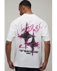 BoohooMAN - Oversized Star Graffiti Doodle Print T-Shirt Cotton - Lyst