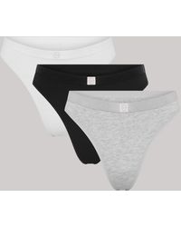 Elle - 3 Pack Super Soft Cotton Heritage Patch Thong - Lyst