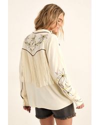 Nasty Gal - Embroidered Fringe Western Shirt Co-Ord - Lyst