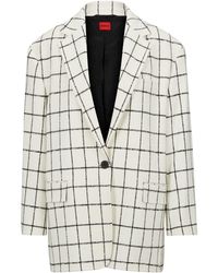HUGO - Azulla Checkerboard Relaxed Fit Suit Jacket - Lyst