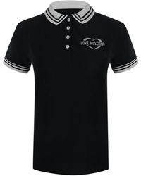 Moschino - Love Heart Logo Polo Shirt Cotton - Lyst