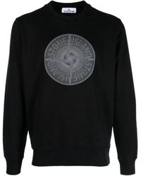 Stone Island - Industrial One Compass Circle-logo Sweatshirt In Zwart - Lyst