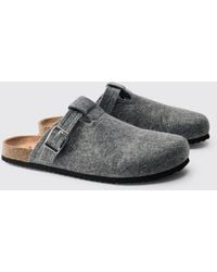 BoohooMAN - Felt Buckle Mule - Lyst