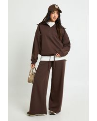 Boohoo - Half Zip Sweatshirt Interlock Tracksuit - Lyst