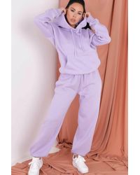 Femme Luxe - Oversized Front Pocket Pullover Hoodie Cuffed Joggers Loungewear Set - Lyst