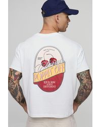 BoohooMAN - Oversized Shrunken Cherry Print T-Shirt - Lyst