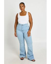 Boohoo - Plus High Waist Booty Lifting Flared Jean - Lyst