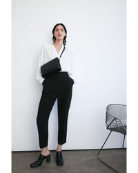 Warehouse - Double Crepe High Waisted Dart Detail Trouser - Lyst