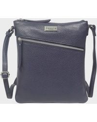 Assots London - 'rosy' Navy Pebble Grain Soft Real Leather Crossbody Bag - Lyst