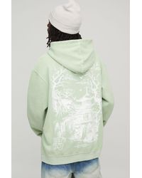 BoohooMAN - Washed Oversized Limited Edition Pagoda Hoodie Cotton - Lyst