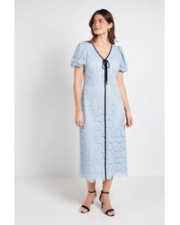 Wallis - Lace Contrast Column Dress - Lyst