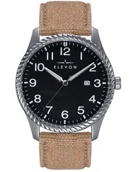 Elevon Watches - Crosswind Canvas-Overlaid Leather-Band Watch W/ Date - Lyst