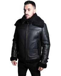 Infinity Leather - Retro Biker Sheepskin Jacket-Avignon - Lyst