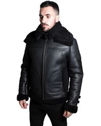 Infinity Leather - Retro Biker Sheepskin Jacket-Avignon - Lyst