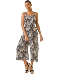 Roman - Abstract Strappy Jumpsuit - Lyst