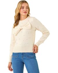 D.u.s.k - Pearl Bow Knit Jumper - Lyst
