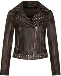 Infinity Leather - Gothic Biker Jacket With Studs-Bilbao - Lyst
