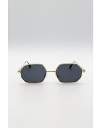 SVNX - Slim Metal Frame Rectangle Sunglasses - Lyst