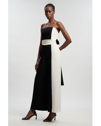 Karen Millen - Petite Soft Tailored Bandeau Jumpsuit - Lyst