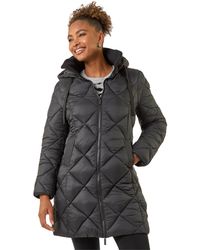 Roman - Diamond Quilt Padded Coat - Lyst