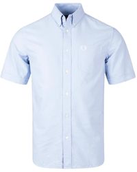 Fred Perry - Short Sleeve Light Smoke Oxford Shirt - Lyst