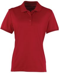 PREMIER - Ladies Coolchecker Short Sleeve Pique Polo T-Shirt - Lyst