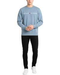 Tommy Hilfiger - Sweatshirt Terry Cotton Embroidered Logo Pullover Jumper - Lyst