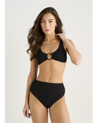 Gini London - Textured Ring Detail Bikini Top - Lyst