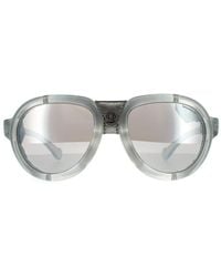 Moncler - Oval Smoke Mirror Sunglasses - Lyst