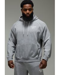 BoohooMAN - Training Dept Oversized Boxy Piping Hoodie - Lyst