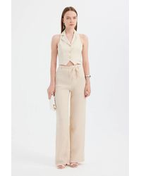 Hiccup - Sleeveless Woven V-Neck Buttoned Waistcoat - Lyst