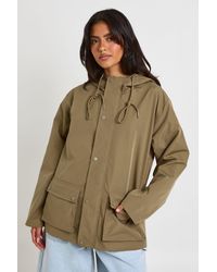 Boohoo - Hooded Zip Through Jacket - Lyst