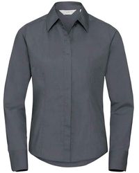 Russell - Collection /Ladies Poplin Fitted Long-Sleeved Formal Shirt (Convoy) - Lyst